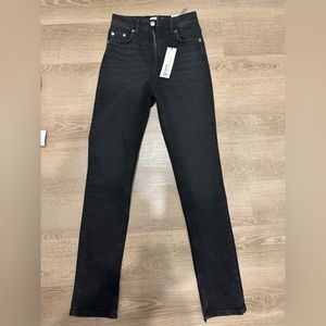 Zara High Rise full length Split slim jeans